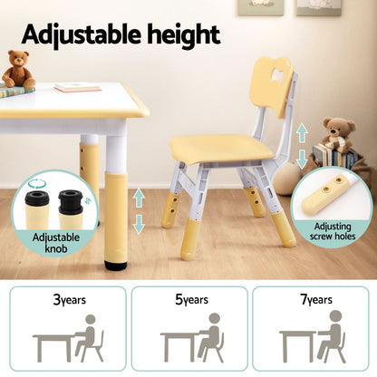 Kids Table and 4 Chair Set - Draw on Table Top