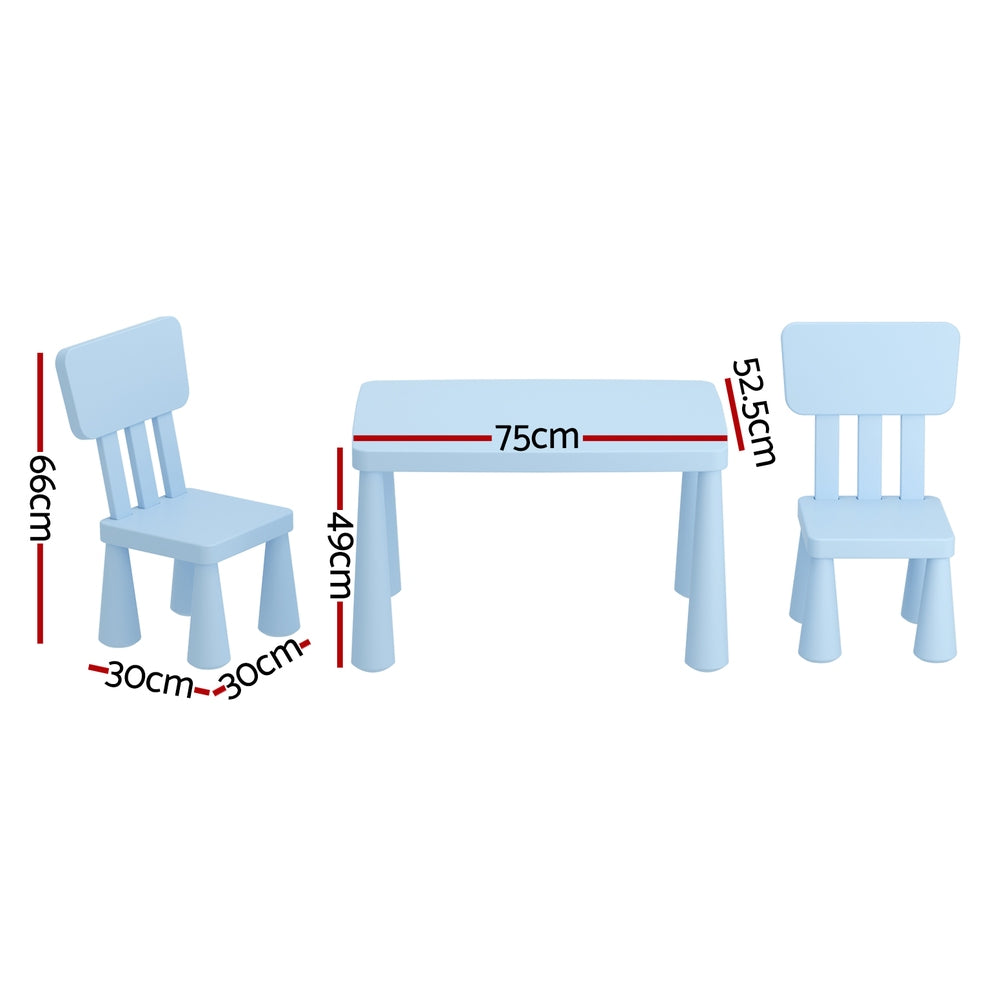 Kids Table and 2 Chair Set - Blue