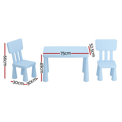 Kids Table and 2 Chair Set - Blue