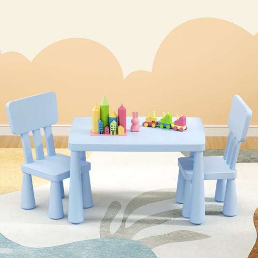 Kids Table and 2 Chair Set - Blue