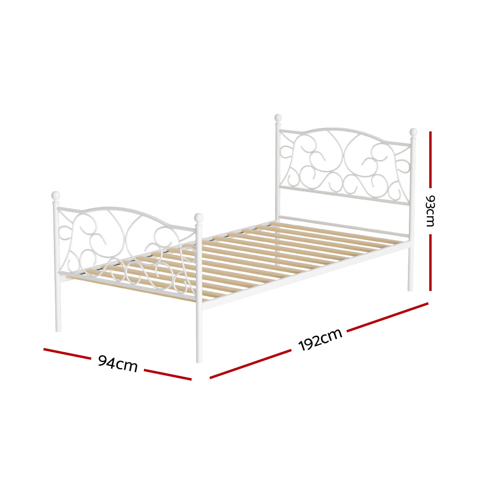 Groa Single Bed Frame - White