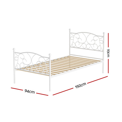 Groa Single Bed Frame - White