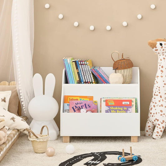 3 Compartment Kids Storage Bookcase - White