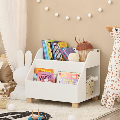 3 Compartment Kids Storage Bookcase - White