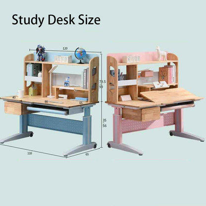 120cm Height Adjustable Kids Ergonomic Study Desk - Blue