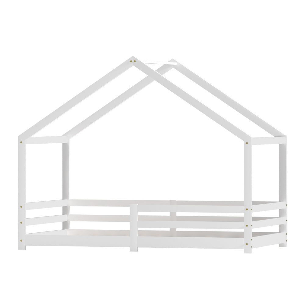 Amos House Single Bed Frame - White