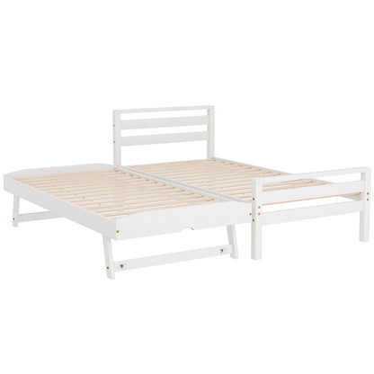 Avis Single 2-in-1 Trundle Bed Frame - White