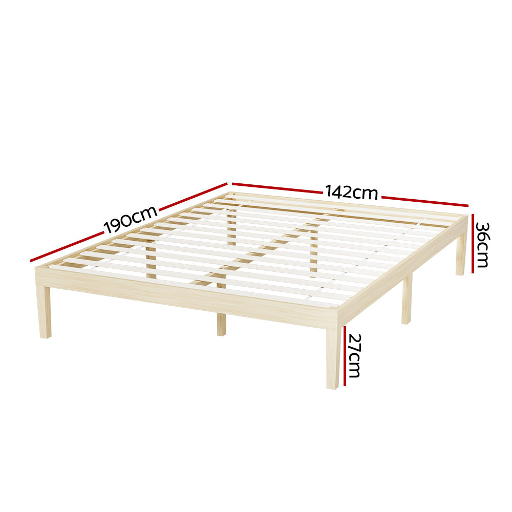 Bruno Double Bed Frame - Pine