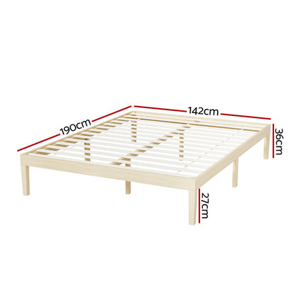 Bruno Double Bed Frame - Pine