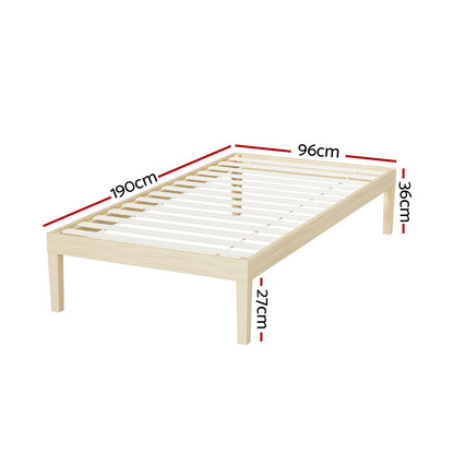 Bruno Single Bed Frame - Pine