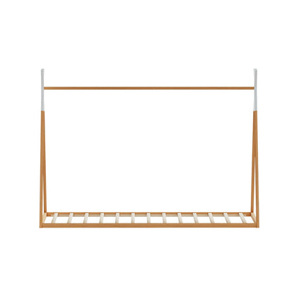 Enid Kids Wooden House Single Bed Frame - Oak