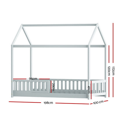 Rock House Single Bed Frame - Grey