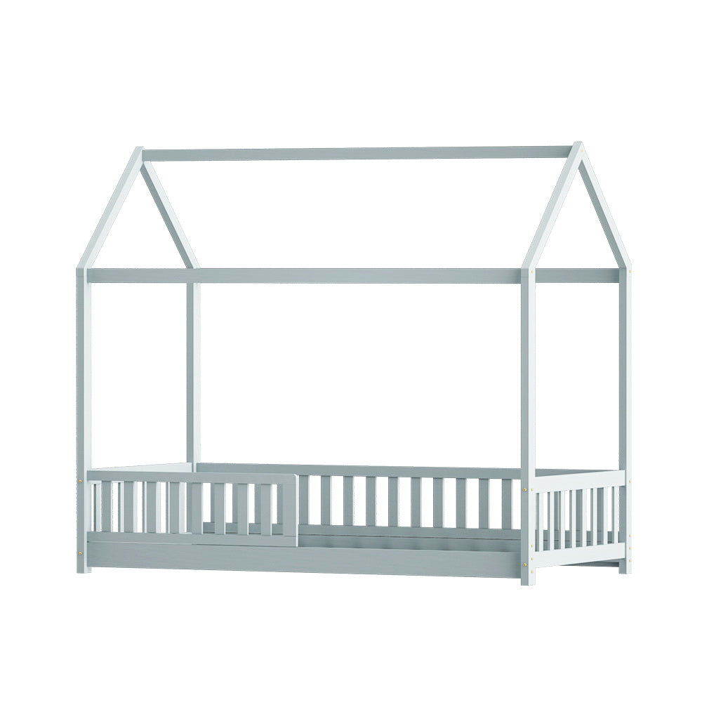 Rock House Single Bed Frame - Grey