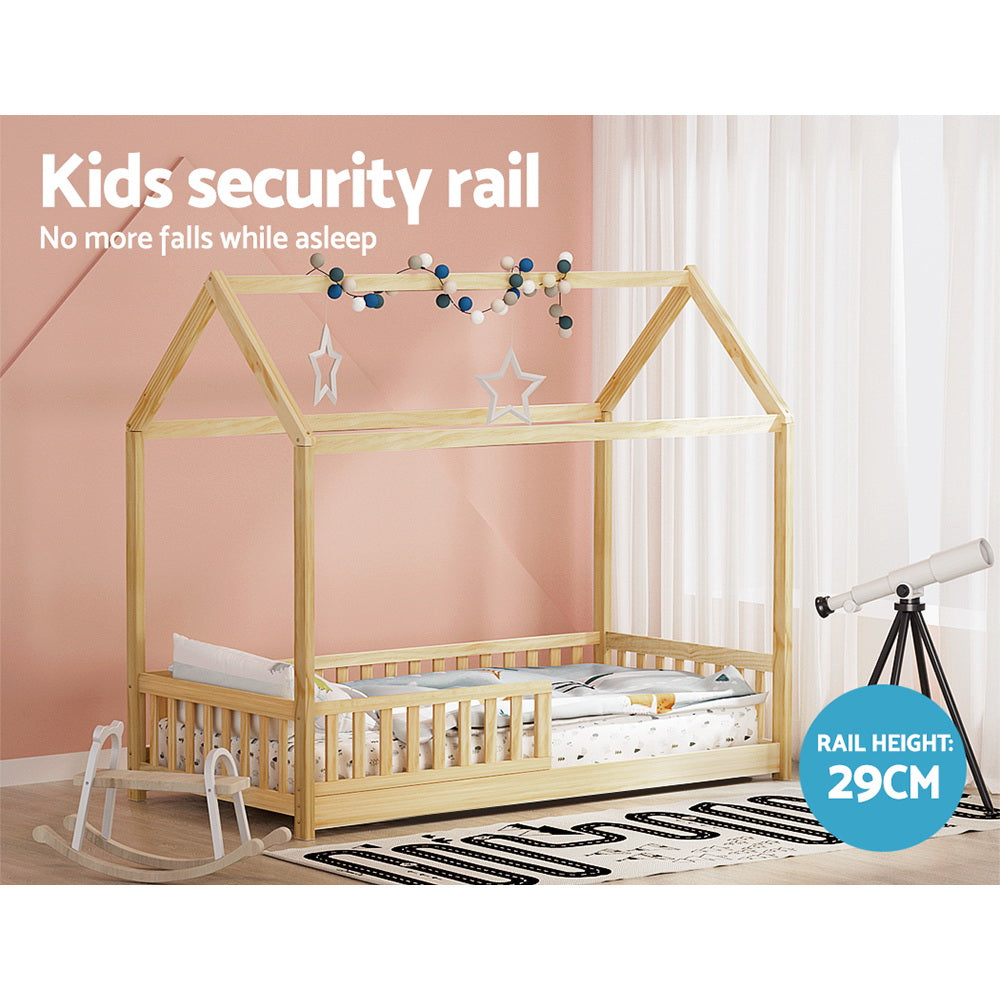 Rock House Single Bed Frame - Oak