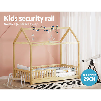 Rock House Single Bed Frame - Oak
