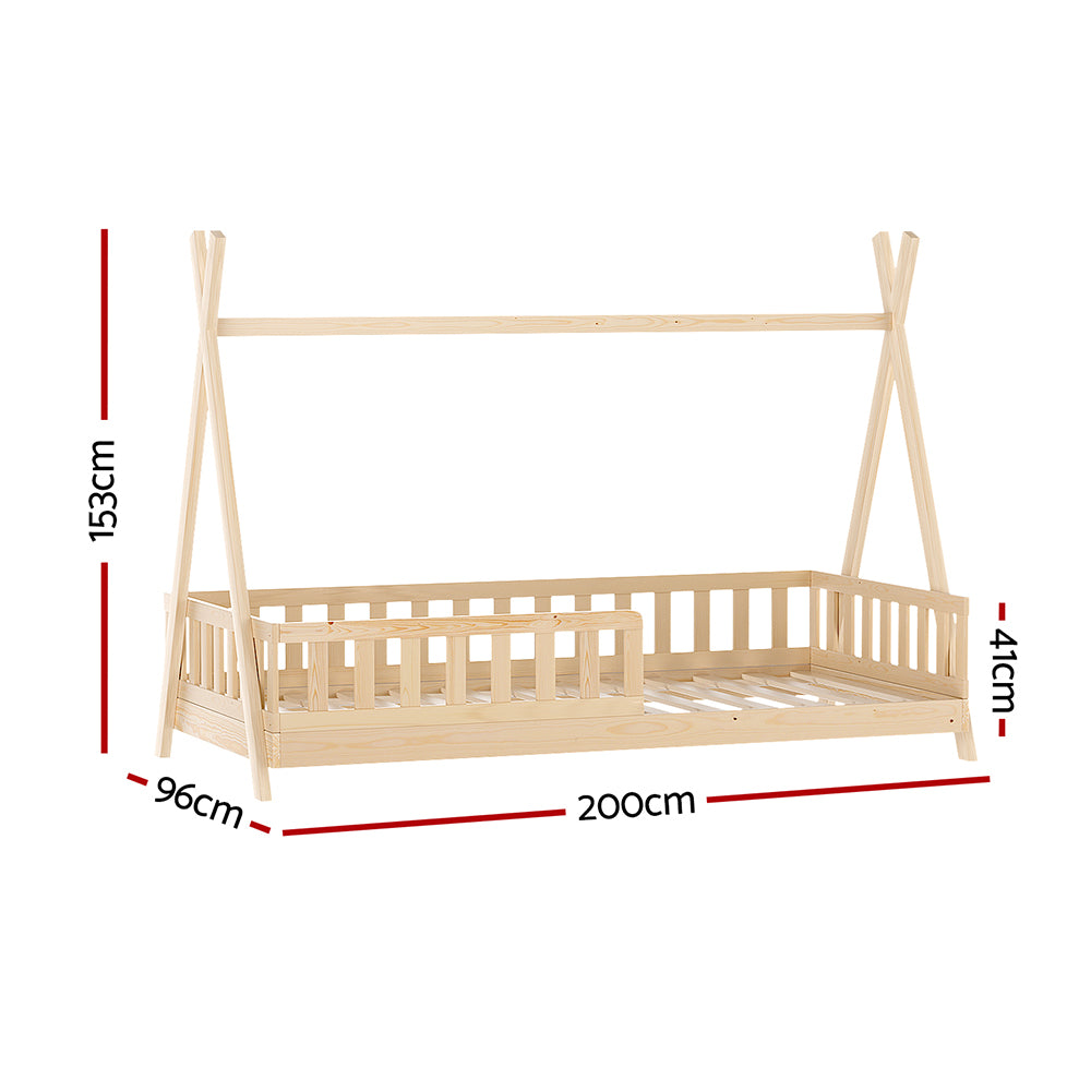 Puah House Single Bed Frame - Oak
