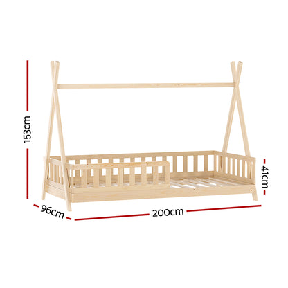 Puah House Single Bed Frame - Oak