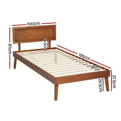 Splay Single Bed Frame - Walnut